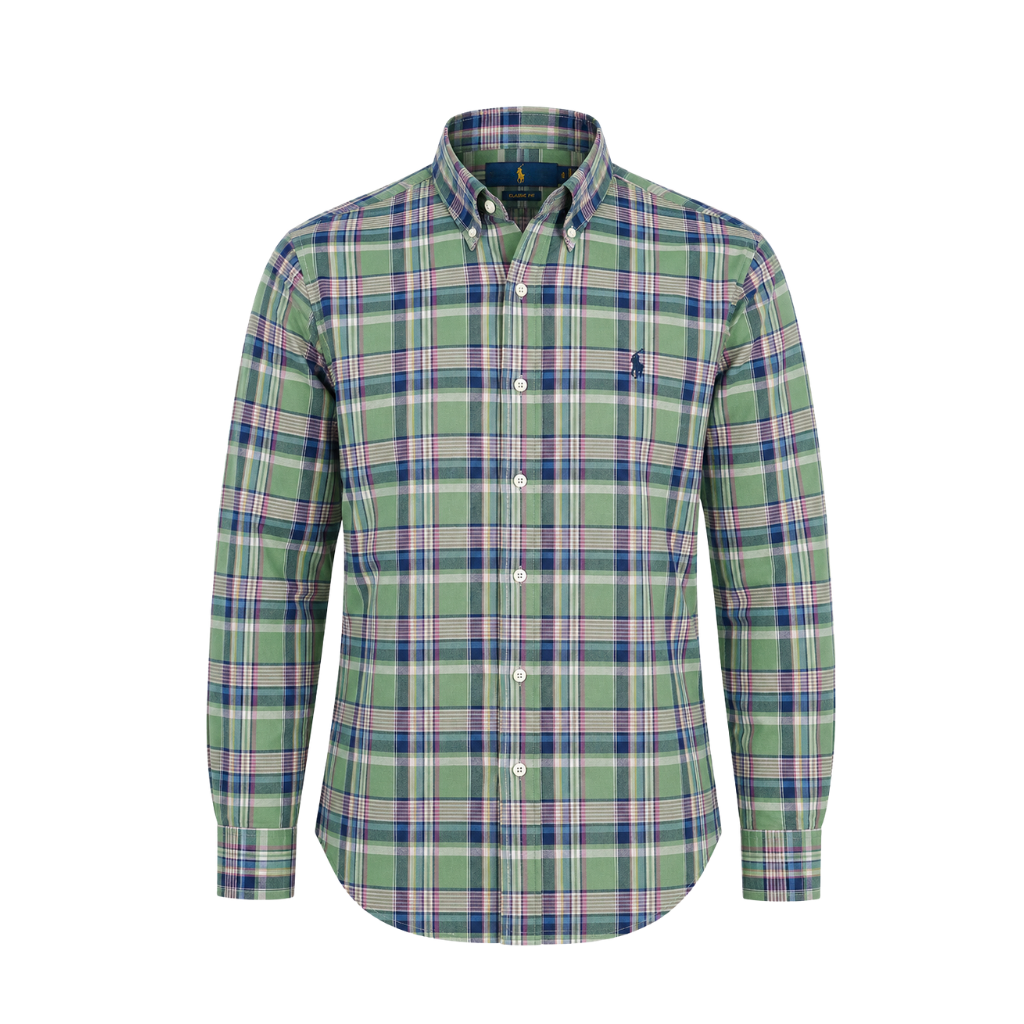 Men's Evergreen Plaid Button-Down Oxford Shirt