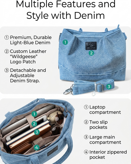 Wildgeese Denim Ivy Handmade Reconstructed Denim Satchel
