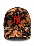 Wildgeese Acid Wash Snapback Hat - Silver Chain & Studded Industrial Cap - NWT