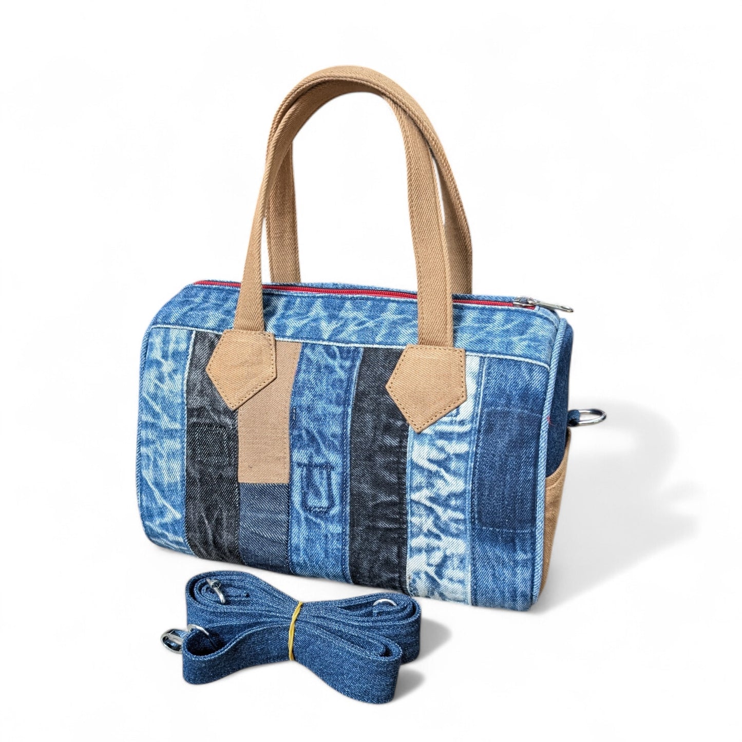 Wildgeese Kajolrekha  Denim Patchwork Handbag -Kajolrekha Handmade Artisans