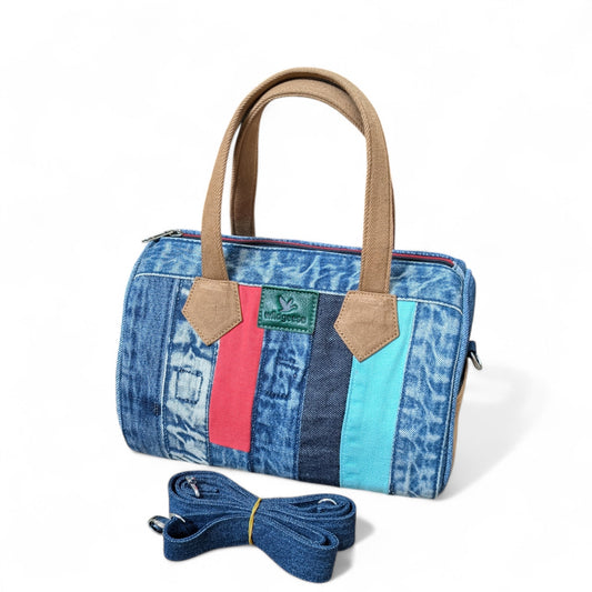 Wildgeese Kajolrekha  Denim Patchwork Handbag -Kajolrekha Handmade Artisans