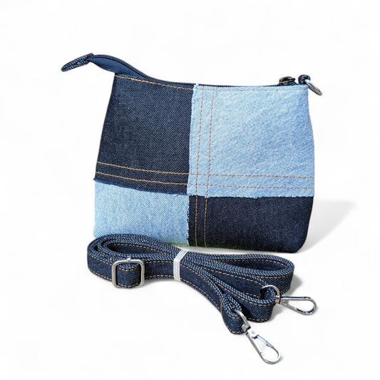 Wildgeese Handmade Luffy Denim Crossbody Bag - Upcycled Artisan Mini Bag