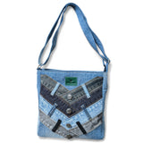 Wildgeese Handmade Mismatched Denim Crossbody Bag - Upcycled Artisan Messenge
