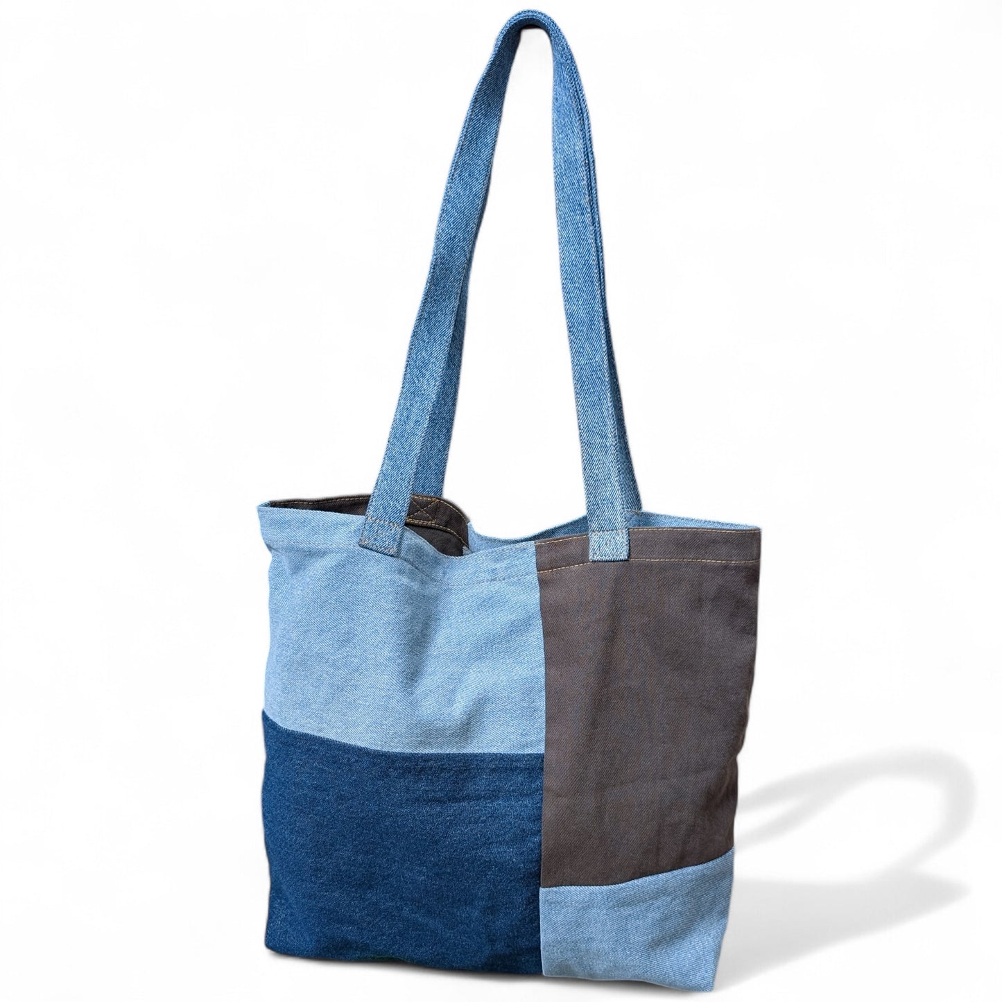 Wildgeese Sylvia Handmade Multi-Tone Patchwork Denim Tote Bag - Artisan Tote