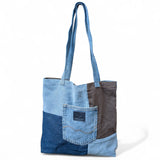 Wildgeese Sylvia Handmade Multi-Tone Patchwork Denim Tote Bag - Artisan Tote