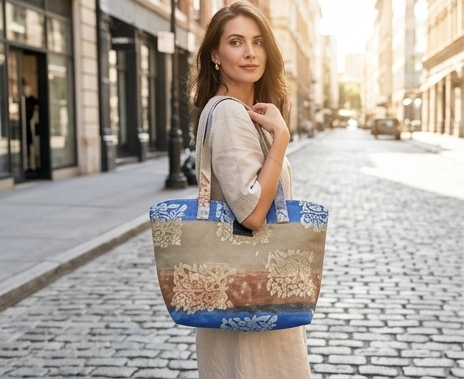 Wildgeese Tie-dye Mohuya Handmade Recycled Denim Tie-dye Mohuya Shoulder Bag