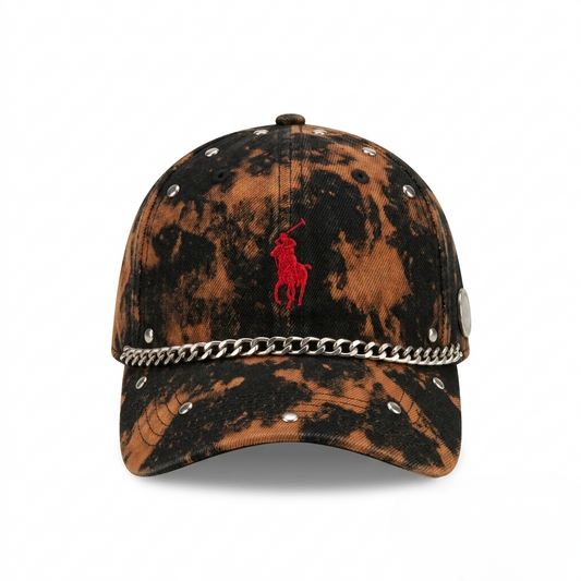 Wildgeese Handcrafted Bleach Wash Rhinestone Chain Baseball Cap – Premium Adjustable Streetwear Hat