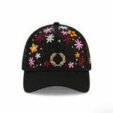 Wildgeese Handcrafted Floral Embroidered Trucker Cap – Premium Black Mesh Adjustable Hat